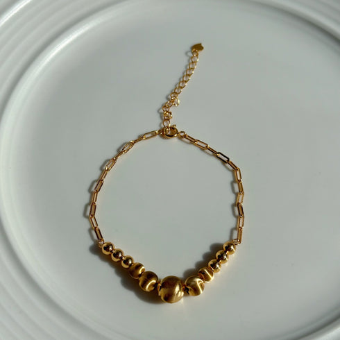 Smile Ball Bracelet – Gold Vermeil & Sterling Silver